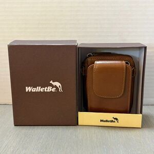 New WalletBe Copa Bark Brown Zipper Wallet with Shoulder Strap